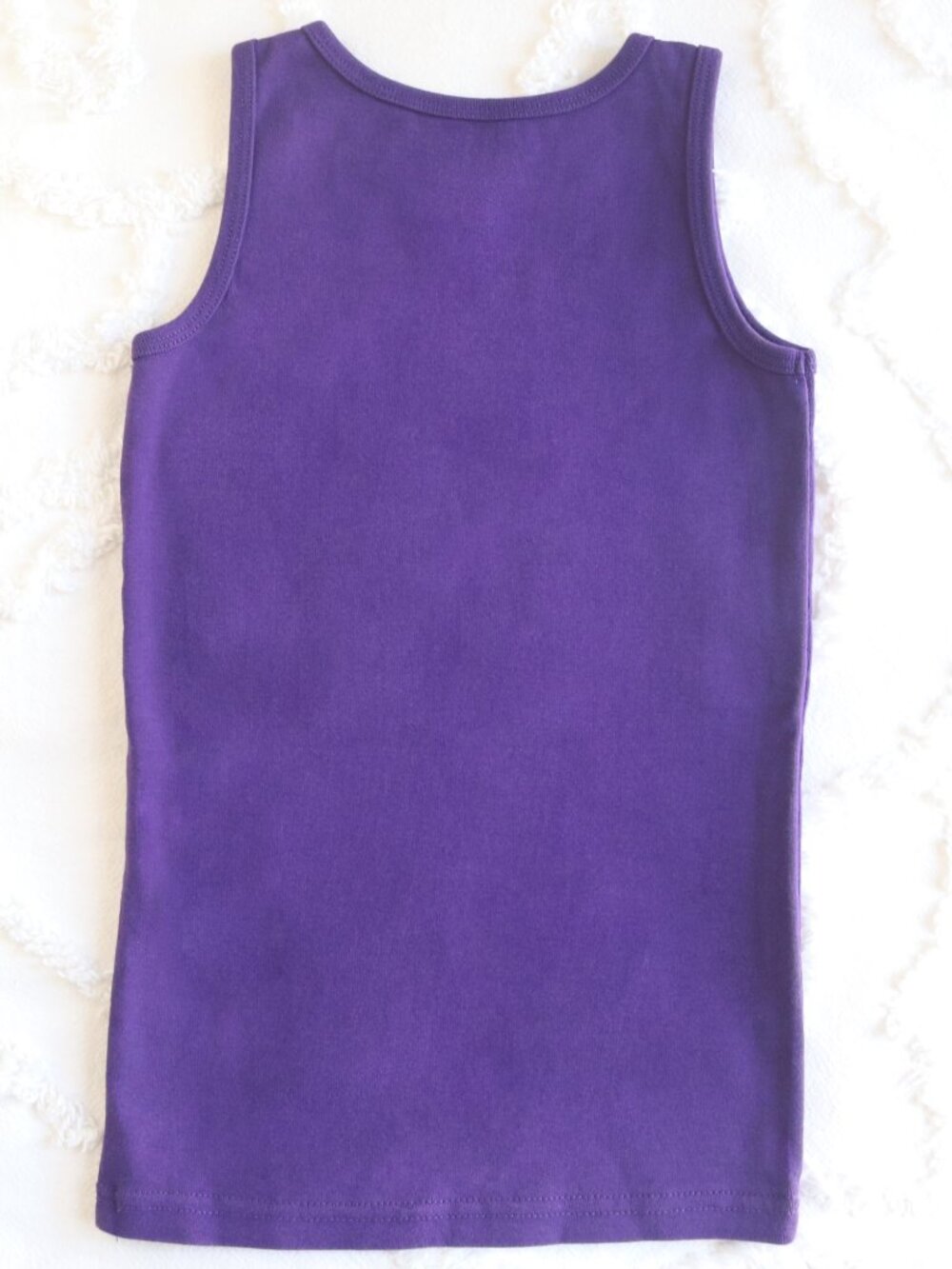 Primary| NWOT Sleeveless Cotton Fitted Tank Top Purple Undershirt Size Small 6-7 - Picture 5 of 6